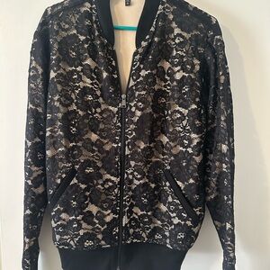 Express lace bomber jacket
